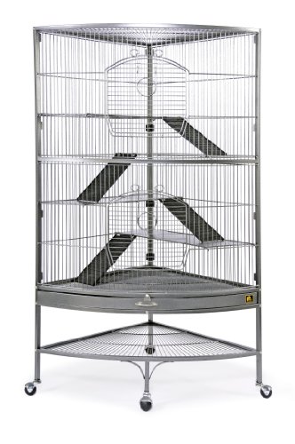 Prevue Hendryx 490 Pet Products Corner Ferret Cage, Black Hammertone