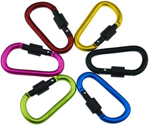 D-Ring Keychain by Ninjetics (6-Pieces) - Carabiner Clip Hook Safely Secures Keys, For Camping, Hiking, and other Outdoor Activities. Secure Your Keys Better Now!