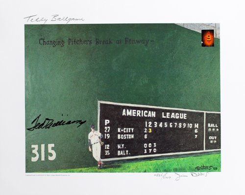 Ted Williams Signed Autographed Boston Red Sox 16x20 Lithograph