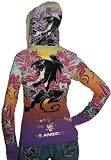 CHRISTIAN AUDIGIER Ed Hardy Womens Panther Platinum Tunic Hoodie Sweatshirt