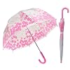 Childrens Girls Transparent Dome Floral Design Umbrella