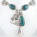 Sterling Silver and Turquoise Elk Necklace with Elk Tooth, by Dan Nieto, #453