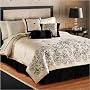 Black and Cream King 8 Piece Bedding Set