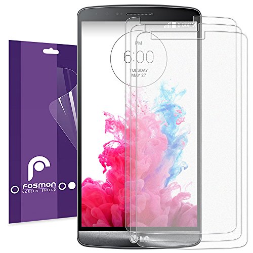 LG G3 Screen Protector - Fosmon Crystal Clear (HD) [Japan 3H Hard Coating Film] Screen Shield for LG G3 [Compatible with All Models] - 3 Pack