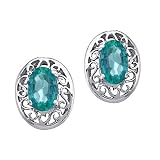 1.00 cttw Genuine Oval Emerald Earrings - 14kt White or Yellow Gold