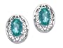 1.00 cttw Genuine Oval Emerald Earrings in 14k White Gold LIFETIME WARRANTY