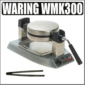 Waring Pro WMK300 (Brushed Stainless) Belgian Waffle Maker Bundle by Waring