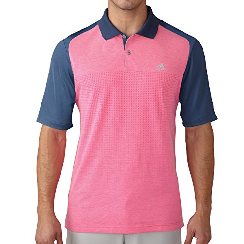 Adidas Golf Men's ClimaCool Aeroknit Polo - US M - Mineral Blue/Shock Pink