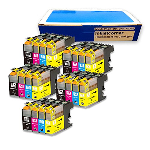 Inkjetcorner 20 Pack Compatible Ink Cartridge for Brother LC101 LC103 BLC103 MFC-J245 MFC-J285DW MFC-J450DW MFC-J470W MFC-J650DW MFC-J870DW MFDW MFC-J475DC-J875DW MFC-J4410DW MFC-J4510DW MFC-J4610DW (Shows Accurate Ink Levels)