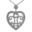 Sterling Silver CZ Fashion Heart Necklace