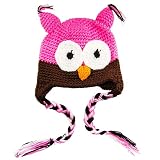 1x High Quality Sock Monkey Beanie Hat Crochet Pattern for Baby/Toddler/Kids - owl 2. Hot Pink.