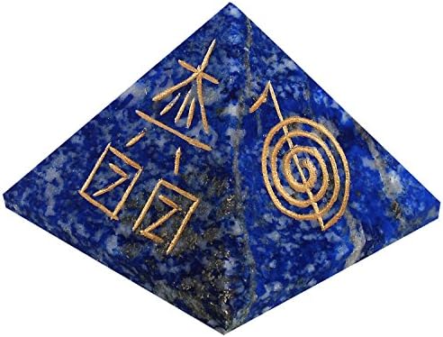 The Crystal Jewel Reiki Symbol Carved on Lapiz Lazuli Pyramid