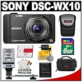Sony Cyber-Shot DSC-WX10 Digital Camera (Black) with 3D Sweep Panorama + 8G ....