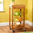 TMS Bamboo Kitchen Trolley, Natural