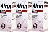 Afrin Original Nasal Spray & Decongestant, Fast/ Powerful Congestion Relief, 3 Bottles of 1 Fl Oz Each.