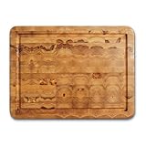 Proteak Teak Cutting Board Rectangle 16-by-12-by-2-Inch with Juice Canal, End Grain by Proteak Renewable Forestry