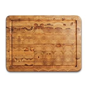 Proteak Teak Cutting Board Rectangle 16-by-12-by-2-Inch with Juice Canal, End Grain