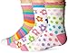 Jefferies Socks Big Girls' Daisy Stripe Dots Crew Socks(Pack of 3)