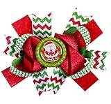 女の赤ちゃんのクリスマスリボンヘア弓アリちょう結びのヘアピン髪留めヘアアクセサリークリップ (C)