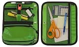 Case-it Pencil Pouch for Binders with 3 Zipper Pockets, Green, 9 inch x 11 inch, PEN-03-GRN