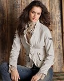 Ruffle-trimmed military-style jacket