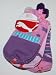 Kids Socks - Puma Girl's No Show Socks 3 Pair-3 designs - Sock Size: 6-7.5 Purple/pink/multi