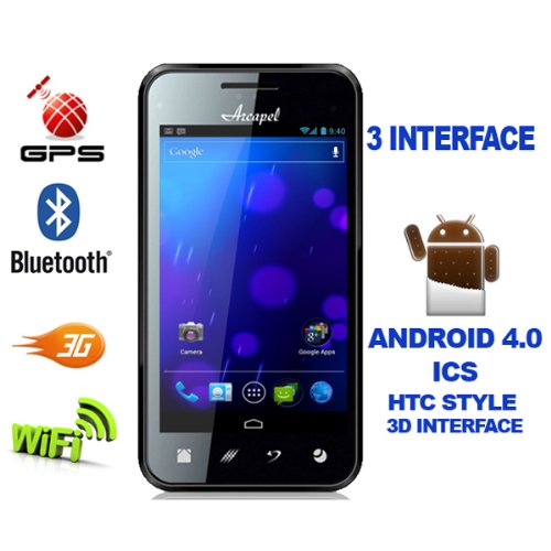 Buy AS1+ Android 4.0 Dual SIM 4.0inch Capacitive Touchscreen 3G Smart Phone with WiFi GPS 5MP camera (Black)