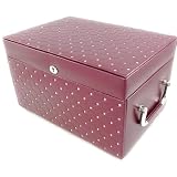 Coffret &agrave; Bijoux "Diamonds" rouge bordeaux strass (XL)