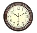 Foxtop Retro Silent Non-Ticking Round Classic Clock Quartz Decorative Battery Operated Wall Clock for Living Room Kitchen Home Office 12 Inch (Bronze)