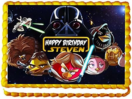 Angry Birds “Star Wars” 1/4 Sheet Edible Photo Birthday Cake Topper. ~ Personalized!