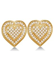 0.25 cttw. Diamond Heart Earrings 10K White Gold
