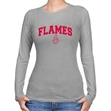 NCAA UIC Flames Ladies Ash Logo Arch Long Sleeve Slim Fit T-shirt-