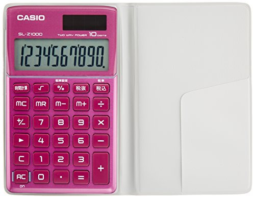 カシオ デザイン電卓 手帳タイプ 10桁 SL-Z1000PK-N ピンク | 文具百貨
