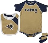 St. Louis Rams Infant Creeper, Bib, and Bootie Set