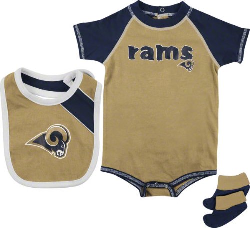 St. Louis Rams Infant Creeper, Bib, and Bootie Set