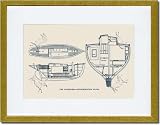 Gold Framed/Matted Print 17x23, The Windward-Accommodation Plans