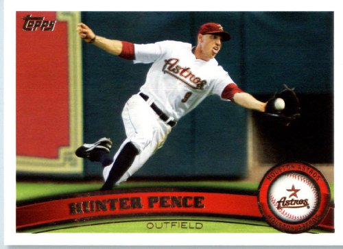 2011 Topps Baseball Card #45 Hunter Pence - Houston Astros - MLB Trading Card In A Protective Screwdown Case