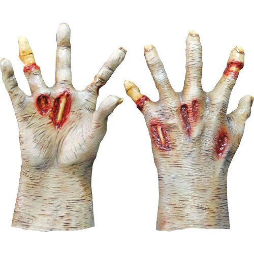 Zombie Light Colored Hands Costume Gloves