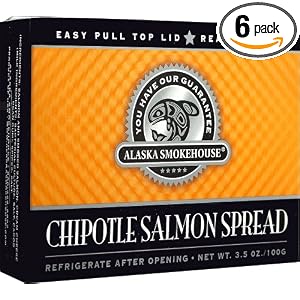 Alaska Smokehouse Chipotle Salmon Spread Checker Design, 3.5 Ounce Boxes (Pack of 6) by Alaska Smokehouse