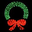 48" Lighted Crystal 3-D Outdoor Christmas Wreath Decoration