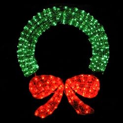 48" Lighted Crystal 3-D Outdoor Christmas Wreath Decoration