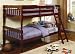 Twin Size Bunk Bed with Ladder in Cherry Finish