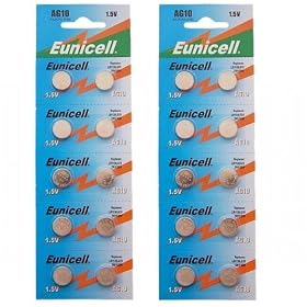 20 AG10 1.5V Alkaline Batteries - Replaces SR1130, SR54, SR1131, 389, 390 But...