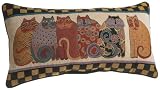 Laurel Burch 13-inch by 24-inch Feline Family Portrait Oblong Pillow