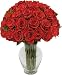Three Dozen Long Stem Red Roses with Hourglass Vase