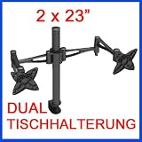 Produkt-Bild: LCD/TFT Tischhalterung / Monitorhalter f&uuml;r 2 LED/LCD Monitore mit Schwenkarm f&uuml;r Displays mit einer Bildschirmdiagonale von 25 bis 58 cm (10" - 23") Schwarz Halterungsprofi