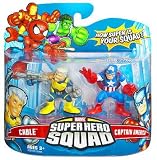  : Marvel Superhero Squad Hasbro Series 6 Mini 3 Inch Figure 2-Pack Captain America & Cable