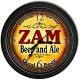Zam 's Beer and Ale Black Cascading Pub Style Wall Clock