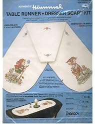 Vintage 1982 Authentic Hummel Table Runner/Dresser Scarf Kit Inspired by the Enchanting Painting by Sister Innocentia Hummel Who Illustrated Children and Her Own Special Loving Way - Features a Popular Hummel Peasant Boy and Peasant Girl Stamped on Easy Care Fabric