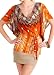 Juniors Dolman Sleeve Orange Print Top Blouse Dress Shirt